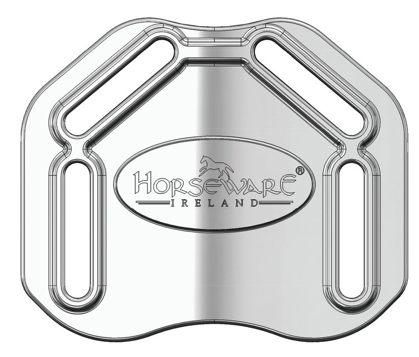 Shiny stainless Disc Front Closure ergonomic blanket hardware with Horseware brand